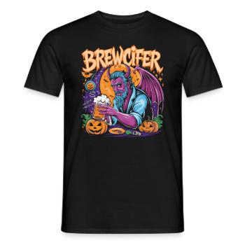 Brewcifer Devil Beer Lover Halloween - Männer T-Shirt - Schwarz - Vorne - AI Model Male 178 light (178cm)
