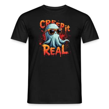 Halloween Boo Creep It Real - Men's T-Shirt - black - Front - AI Model Male 178 light (178cm)