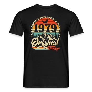 Original 1979 Vintage Rétro Cadeau d’anniversaire - T-shirt homme - noir - Devant - AI Model Male 178 light (178cm)