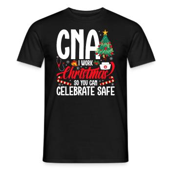 Frohe Weihnachten Cna: Ich Arbeite An Weihnachten, - Männer T-Shirt - Schwarz - Vorne - AI Model Male 178 light (178cm)