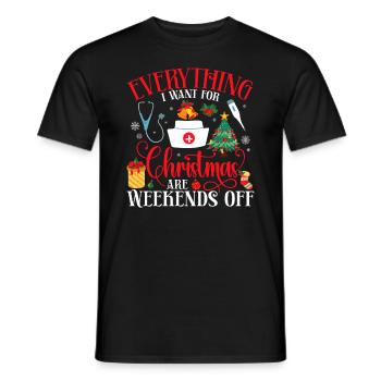 All I want for Christmas is - Men's T-Shirt - black - Front - AI Model Male 178 light (178cm)