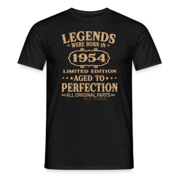 Legenden wurden 1954 geboren - Männer T-Shirt - Schwarz - Vorne - AI Model Male 178 light (178cm)