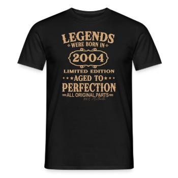 Legends were born in 2004 - Men's T-Shirt - black - Front - AI Model Male 178 light (178cm)