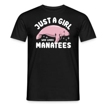 Just a girl who loves Manatees - Männer T-Shirt - Schwarz - Vorne - AI Model Male 178 light (178cm)