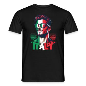 Italie Flag Homme Lunettes de soleil Italie & Italia - T-shirt homme - noir - Devant - AI Model Male 178 light (178cm)