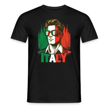Italie Flag Homme Lunettes de soleil Italie & Italia - T-shirt homme - noir - Devant - AI Model Male 178 light (178cm)