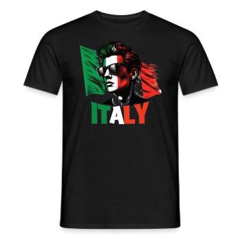 Italie Flag Homme Lunettes de soleil Italie & Italia - T-shirt homme - noir - Devant - AI Model Male 178 light (178cm)