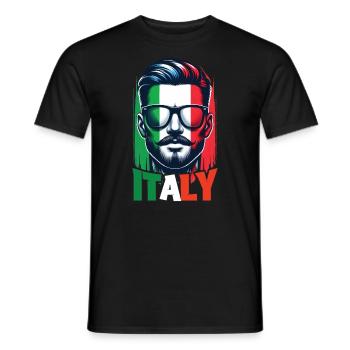 Italie Flag Homme Lunettes de soleil Italie & Italia - T-shirt homme - noir - Devant - AI Model Male 178 light (178cm)