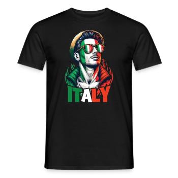 Italie Flag Homme Lunettes de soleil Italie & Italia - T-shirt homme - noir - Devant - AI Model Male 178 light (178cm)