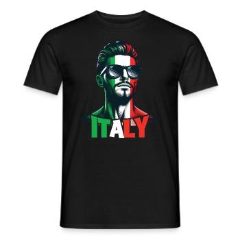 Italie Flag Homme Lunettes de soleil Italie & Italia - T-shirt homme - noir - Devant - AI Model Male 178 light (178cm)