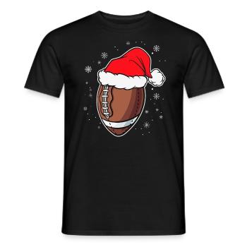 Football américain avec chapeau de Père Noël - T-shirt homme - noir - Devant - AI Model Male 178 light (178cm)