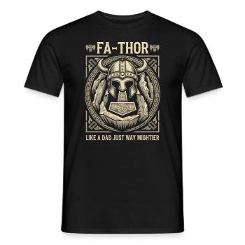 FA-THOR Comme un papa juste bien plus puissant Viking - T-shirt homme - noir - Devant - AI Model Male 178 light (178cm)