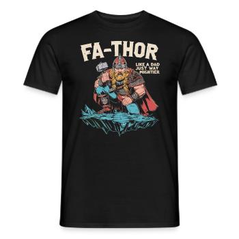 FA-THOR Comme un papa juste bien plus puissant Viking - T-shirt homme - noir - Devant - AI Model Male 178 light (178cm)