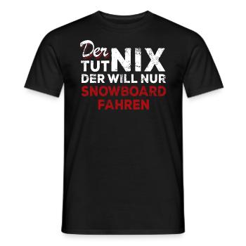 Der tut nix der will nur Snowboard fahren - Spruch - Männer T-Shirt - Schwarz - Vorne - AI Model Male 178 light (178cm)