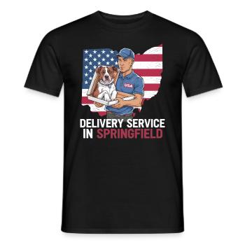Service de livraison OH Débat  Harris Manger - T-shirt homme - noir - Devant - AI Model Male 178 light (178cm)