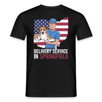 Service de livraison OH Débat  Harris Manger - T-shirt homme - noir - Devant - AI Model Male 178 light (178cm)