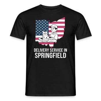 Service de livraison OH Débat  Harris Manger - T-shirt homme - noir - Devant - AI Model Male 178 light (178cm)