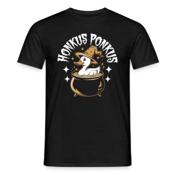 Honkus Ponkus Funny Duck Witch Halloween Magic - Men's T-Shirt - black - Front - AI Model Male 178 light (178cm)