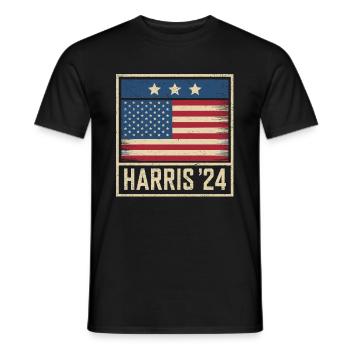 Harris 2024 Vintage Election Patriotic Campaign - Men's T-Shirt - black - Front - AI Model Male 178 light (178cm)