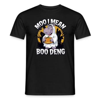 Funny Hippo Halloween Ghost Costume Boo Deng Pun - Männer T-Shirt - Schwarz - Vorne - AI Model Male 178 light (178cm)