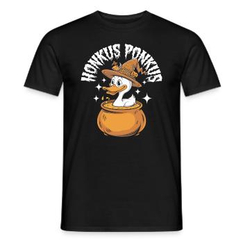 Honkus Ponkus Funny Duck Witch Halloween Magic - Men's T-Shirt - black - Front - AI Model Male 178 light (178cm)