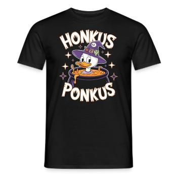 Honkus Ponkus Funny Duck Witch Halloween Magic - Men's T-Shirt - black - Front - AI Model Male 178 light (178cm)
