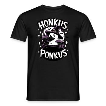 Honkus Ponkus Funny Duck Witch Halloween Magic - Men's T-Shirt - black - Front - AI Model Male 178 light (178cm)