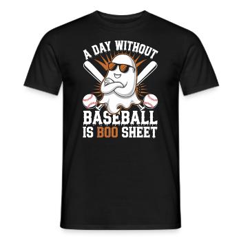 A Day Without Baseball Is Boo Sheet Ghost - Männer T-Shirt - Schwarz - Vorne - AI Model Male 178 light (178cm)