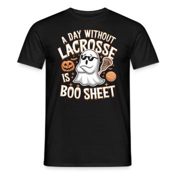 A Day Without Lacrosse Is Boo Sheet Ghost - Männer T-Shirt - Schwarz - Vorne - AI Model Male 178 light (178cm)