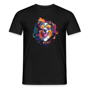 Poussez le style au niveau supérieur avec notre Cool Dog - T-shirt homme - noir - Devant - AI Model Male 178 light (178cm)