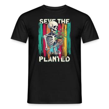 Save The Planet-design Mit Skelett, Das Eine Zarte - Männer T-Shirt - Schwarz - Vorne - AI Model Male 178 light (178cm)