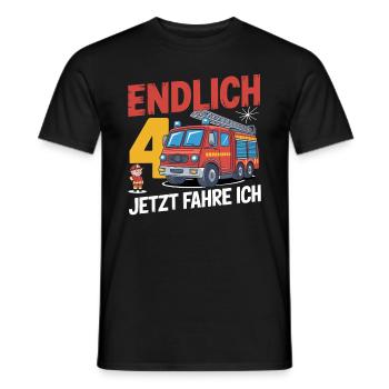 Finally 4 Now I Drive a Fire Engine - Men's T-Shirt - black - Front - AI Model Male 178 light (178cm)