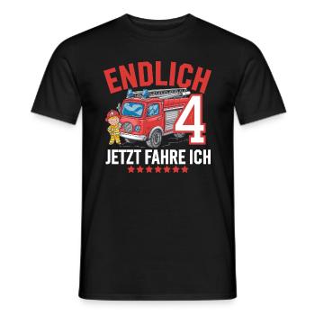 Finally 4 Now I Drive a Fire Engine - Men's T-Shirt - black - Front - AI Model Male 178 light (178cm)