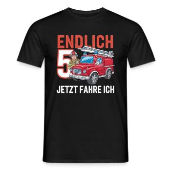 Endlich 5 Jetzt Fahre Ich Feuerwehr - Männer T-Shirt - Schwarz - Vorne - AI Model Male 178 light (178cm)