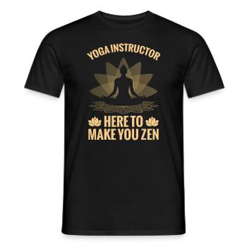 Yogalehrer: Hier, Um Dich Zum Zen Zu Bringen - Männer T-Shirt - Schwarz - Vorne - AI Model Male 178 light (178cm)