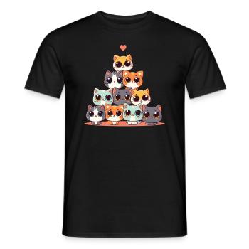La vie est meilleure avec les chats - T-shirt homme - noir - Devant - AI Model Male 178 light (178cm)