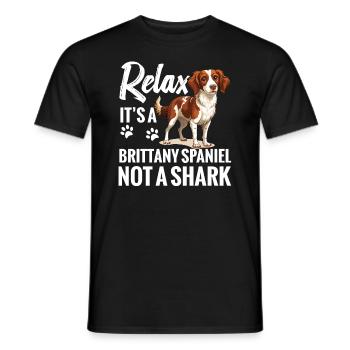 Dog relax, It's A Brittany Spaniel, Not A Shark - Men's T-Shirt - black - Front - AI Model Male 178 light (178cm)