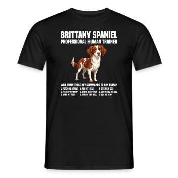 Chien Brittany Spaniel Dresseur Humain Professionnel - T-shirt homme - noir - Devant - AI Model Male 178 light (178cm)