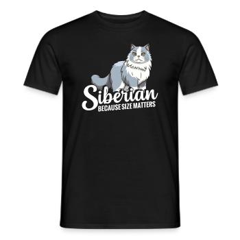 Siberian cat: because size matters - Men's T-Shirt - black - Front - AI Model Male 178 light (178cm)