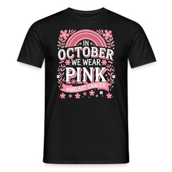 In October We Wear Pink Horror Breast Cancer - Men's T-Shirt - black - Front - AI Model Male 178 light (178cm)