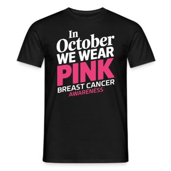 In October We Wear Pink Horror Breast Cancer - Men's T-Shirt - black - Front - AI Model Male 178 light (178cm)