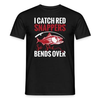 Quand je pêche, j’attrape des vivaneaux rouges, alors pliez-les - T-shirt homme - noir - Devant - AI Model Male 178 light (178cm)