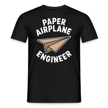 Avion en papier disant blague Avion en papier cadeau - T-shirt homme - noir - Devant - AI Model Male 178 light (178cm)