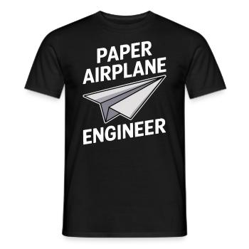 Avion en papier disant blague Avion en papier cadeau - T-shirt homme - noir - Devant - AI Model Male 178 light (178cm)