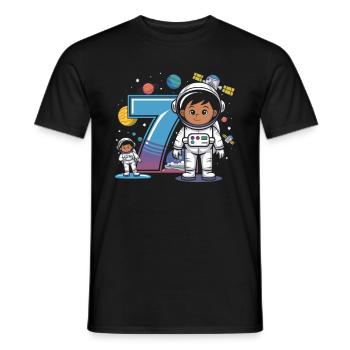 7th Birthday Astronaut Space Adventure for Boys - Männer T-Shirt - Schwarz - Vorne - AI Model Male 178 light (178cm)