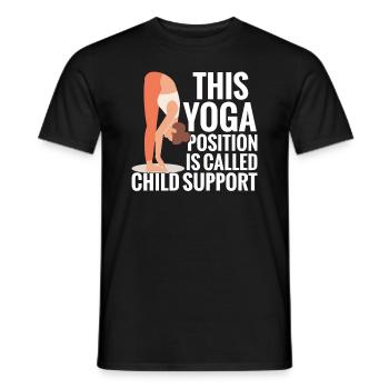 This yoga position is used as child support - Men's T-Shirt - black - Front - AI Model Male 178 light (178cm)