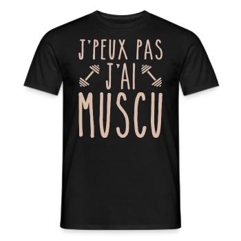 Ich kann nicht, ich habe Muskeln - Männer T-Shirt - Schwarz - Vorne - AI Model Male 178 light (178cm)