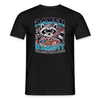 Waschbär-ramen-bandit: Wird Nach Nudeln Stehlen - Männer T-Shirt - Schwarz - Vorne - AI Model Male 178 light (178cm)