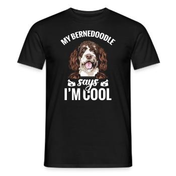 Dog My Bernedoodle Says I'm Cool - Men's T-Shirt - black - Front - AI Model Male 178 light (178cm)
