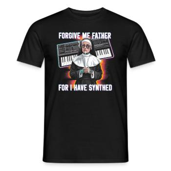 Forgive Me Father For I Have Synthed Funny Synth - Men's T-Shirt - black - Front - AI Model Male 178 light (178cm)